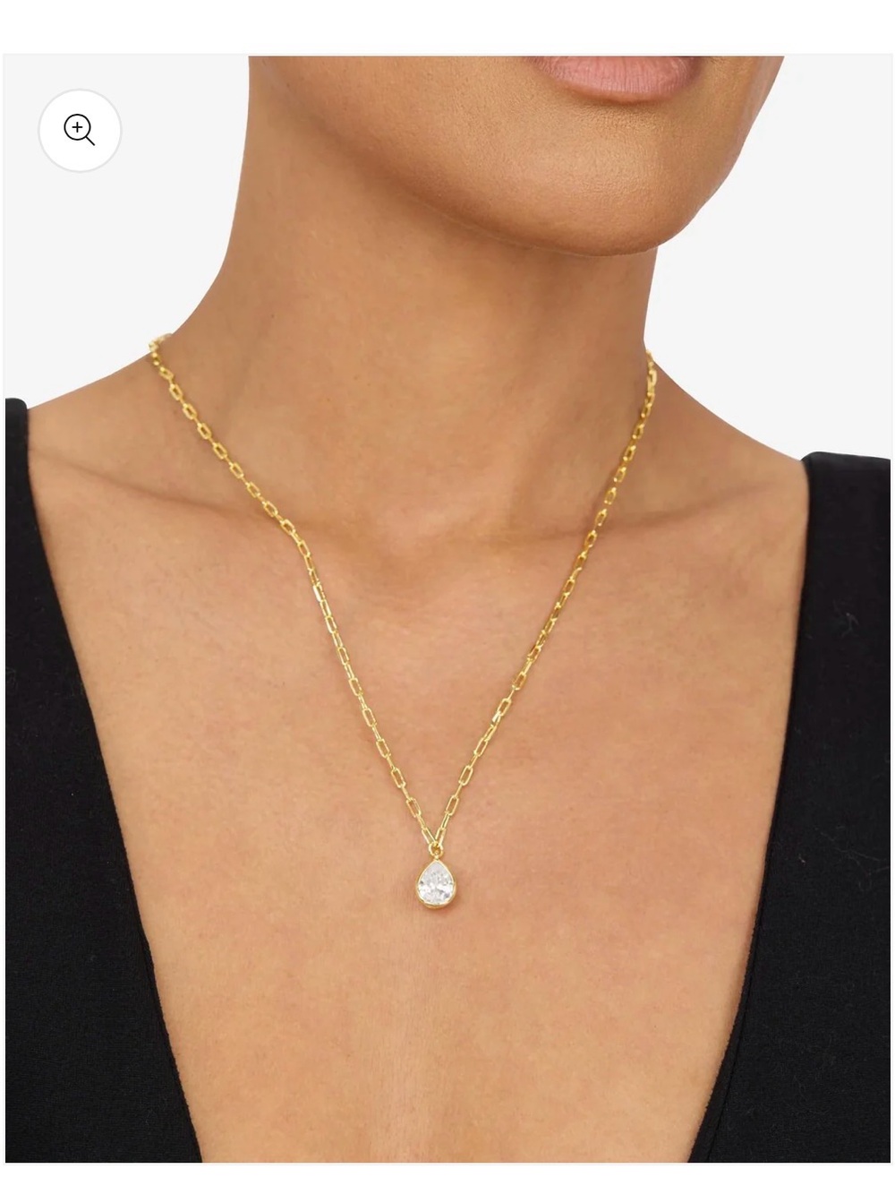 Melinda Maria Gold “Samantha” Teardrop Pendant Necklace